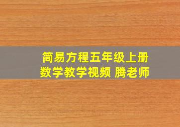 简易方程五年级上册数学教学视频 腾老师